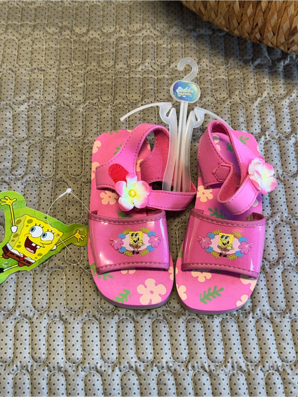 Vintage SpongeBob Pink Floral Girls' Sandals